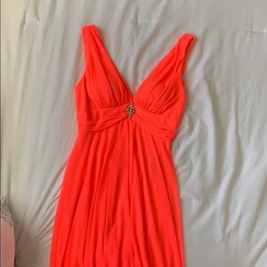 Lonh bright pink dress